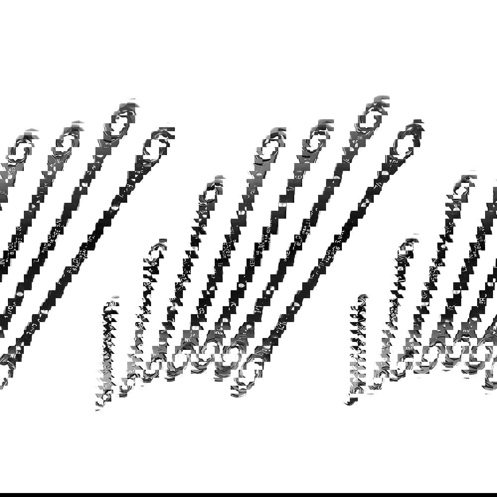 Ratcheting Box Wrench Set: 7 Pc, 1/2 x 9/16